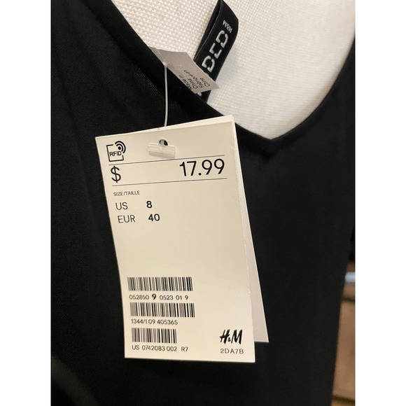 Divided H&M little black mini summer dress size 8 New with Tags - Picture 5 of 9